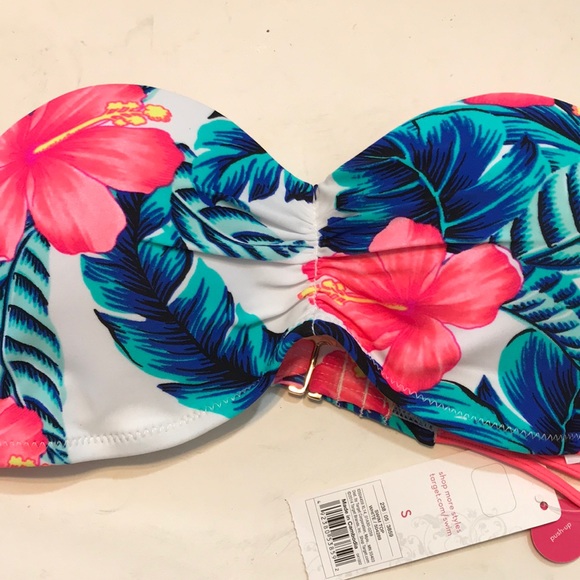 Xhilaration Floral Push Up Bikini Top Sz SP NWT - Picture 2 of 3